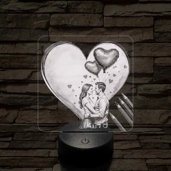 Szerelmes művész 7 színű 3D led lámpa