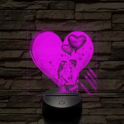 Szerelmes művész 7 színű 3D led lámpa