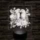 Papagáj románc 7 színű valósághű 3D led lámpa