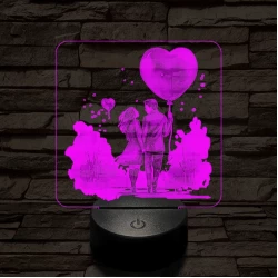 Te és én a szabadban 7 színű valósághű 3D led lámpa