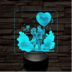 Te és én a szabadban 7 színű valósághű 3D led lámpa