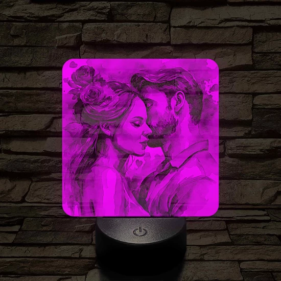 Szerelmespár 7 színű valósághű 3D led lámpa