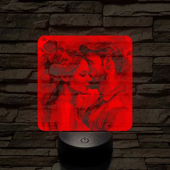Szerelmespár 7 színű valósághű 3D led lámpa