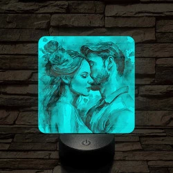 Szerelmespár 7 színű valósághű 3D led lámpa