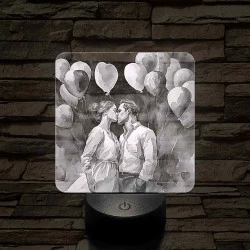 Csók 7 színű valósághű 3D led lámpa