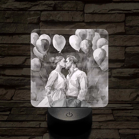 Csók 7 színű valósághű 3D led lámpa