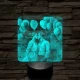 Csók 7 színű valósághű 3D led lámpa