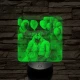 Csók 7 színű valósághű 3D led lámpa