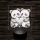 Panda románc 7 színű valósághű 3D led lámpa