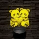 Panda románc 7 színű valósághű 3D led lámpa