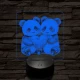Panda románc 7 színű valósághű 3D led lámpa