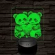 Panda románc 7 színű valósághű 3D led lámpa