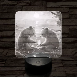 Maci piknik 7 színű valósághű 3D led lámpa