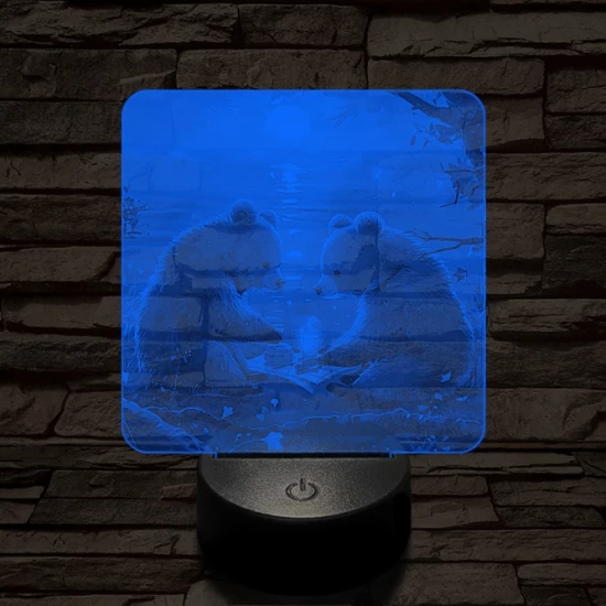 Maci piknik 7 színű valósághű 3D led lámpa