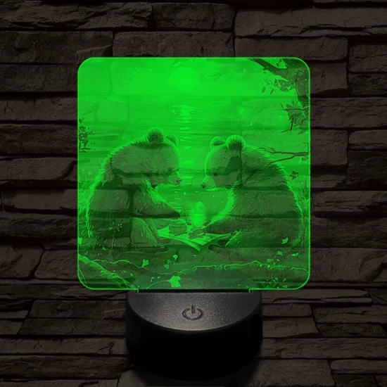 Maci piknik 7 színű valósághű 3D led lámpa