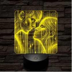 Fény szerelem  7 színű valósághű 3D led lámpa