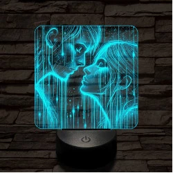 Fény szerelem  7 színű valósághű 3D led lámpa