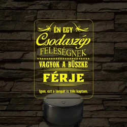 Csodaszép feleségnek - 7 színű, színváltós  3D led lámpa