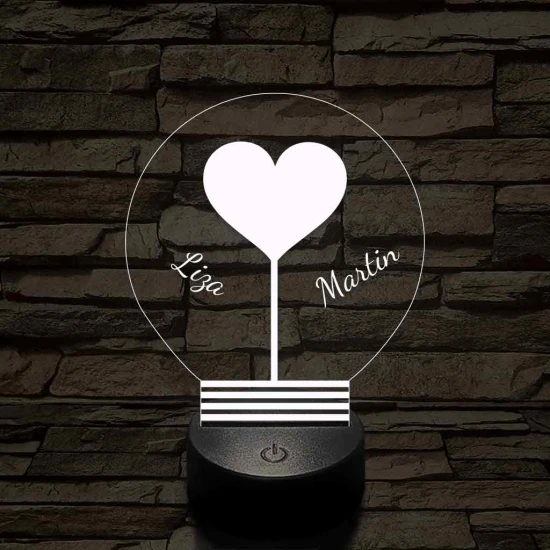 Közös fényünk - 7 színű, színváltós 3D LED lámpa