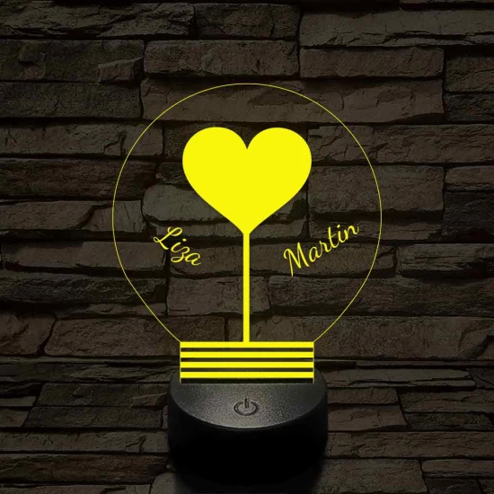 Közös fényünk - 7 színű, színváltós 3D LED lámpa