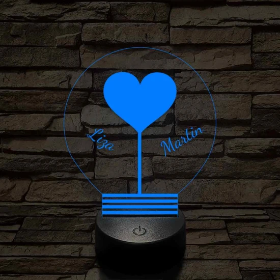 Közös fényünk - 7 színű, színváltós 3D LED lámpa