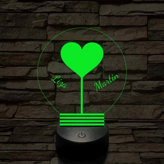 Közös fényünk - 7 színű, színváltós 3D LED lámpa