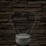 Írható szív alakú lámpa 7 színű 3D led lámpa (Küldünk külön filctollat hozzá)