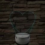 Írható szív alakú lámpa 7 színű 3D led lámpa (Küldünk külön filctollat hozzá)