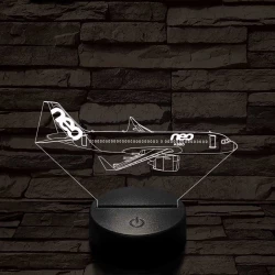 Airbus a320 neo 7 színű 3D led lámpa