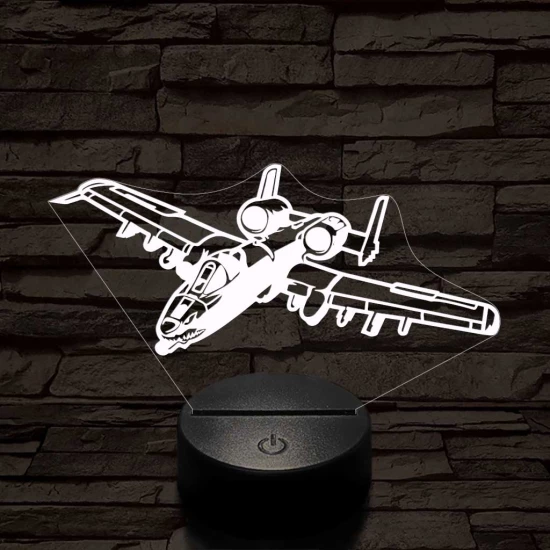 A-10 vadász-bombázó 7 színű 3D led lámpa