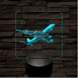 Boeing 747 az égen 7 színű valósághű 3D led lámpa