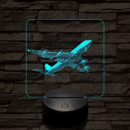 Boeing 747 az égen 7 színű valósághű 3D led lámpa