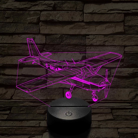 Egyfedelű Repülőgép 7 színű  3D led lámpa