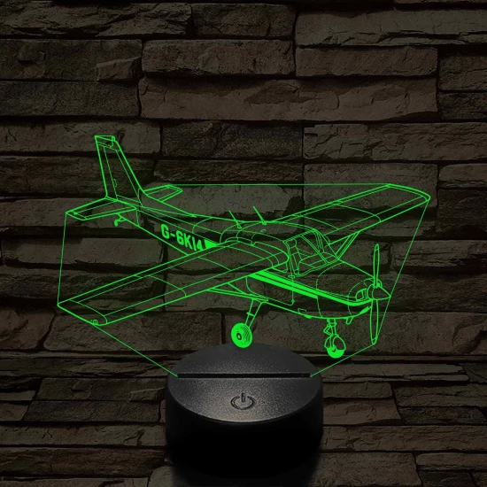 Egyfedelű Repülőgép 7 színű  3D led lámpa