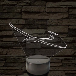 Vitorlázórepülő – 7 színű, színváltós 3D LED lámpa