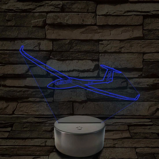 Vitorlázórepülő – 7 színű, színváltós 3D LED lámpa