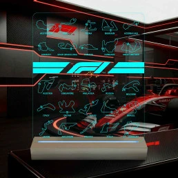 A Bajnokság Nyomában – F1 Versenypályák 7 színű, színváltós 3D LED lámpa