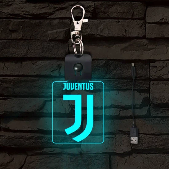 Juventus világító LED-s kulcstartó