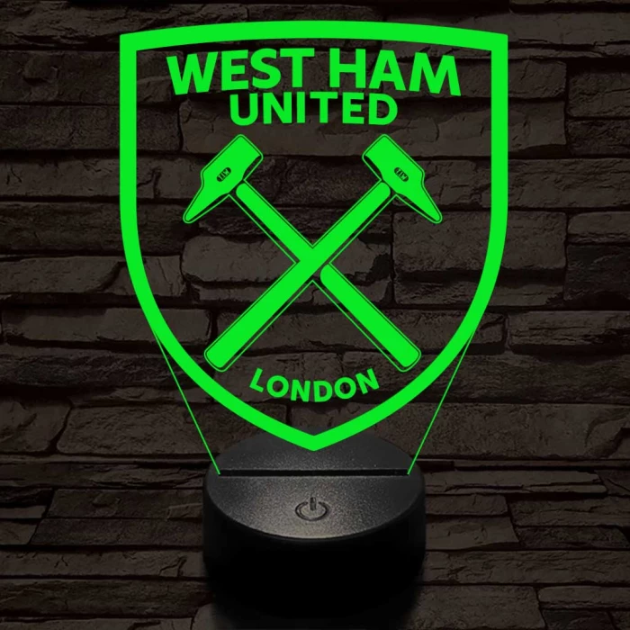 West Ham United FC 3D led lámpa