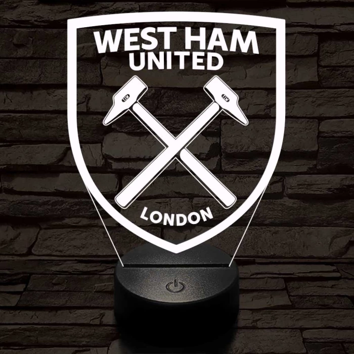 West Ham United FC 3D led lámpa