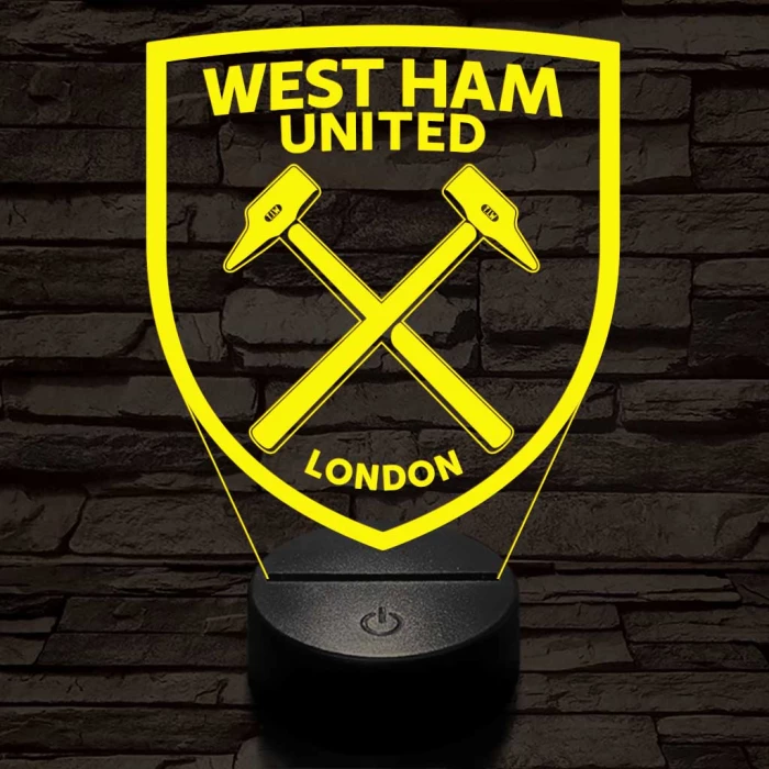 West Ham United FC 3D led lámpa
