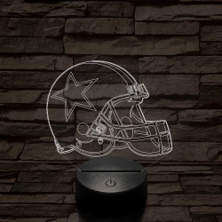 Rugby sisak 7 színű 3D led lámpa