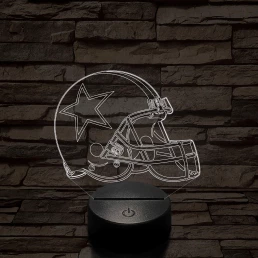 Rugby sisak 7 színű 3D led lámpa