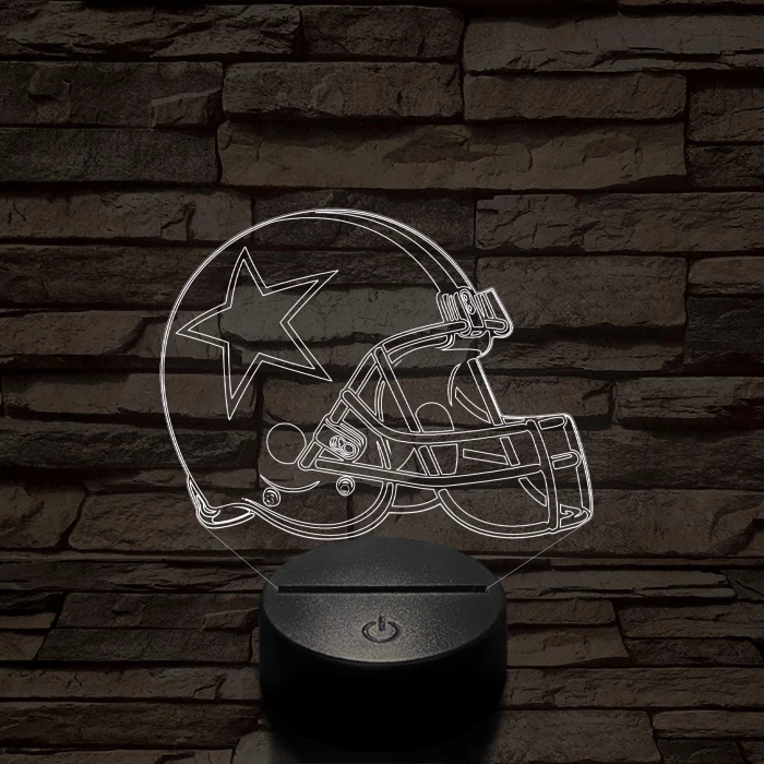 Rugby sisak 7 színű 3D led lámpa