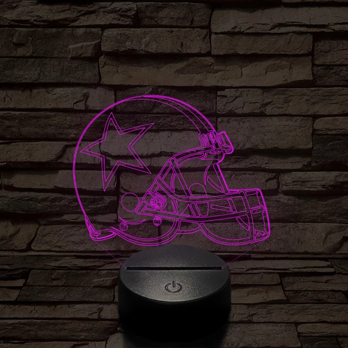 Rugby sisak 7 színű 3D led lámpa