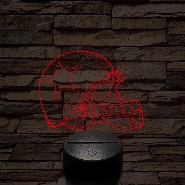 Rugby sisak 7 színű 3D led lámpa