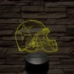 Rugby sisak 7 színű 3D led lámpa