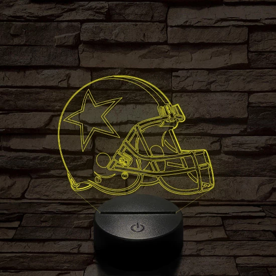 Rugby sisak 7 színű 3D led lámpa