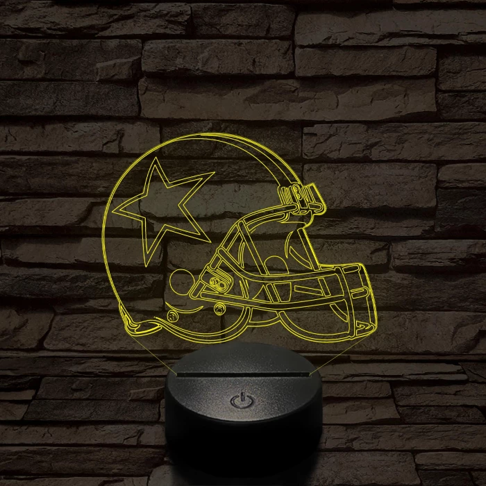 Rugby sisak 7 színű 3D led lámpa