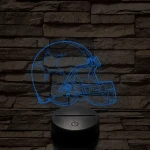 Rugby sisak 7 színű 3D led lámpa